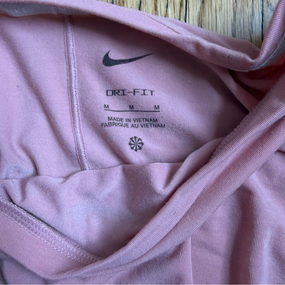 Nike One Luxe Twist Front Crop Top Pink Athletic Tee Size M - Picture 2 of 3